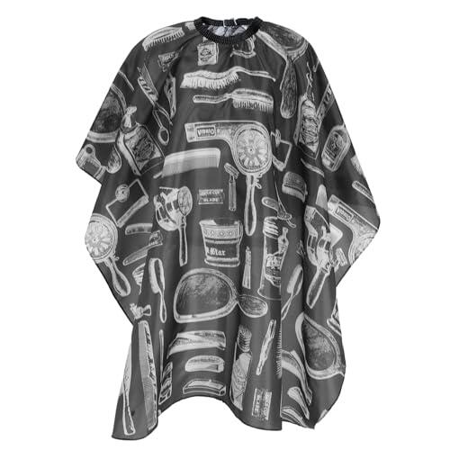 Andibro Capa de peluquería, 145 x 120 cm/57,08 x 47,24 pulgadas, capa de corte de pelo impermeable para mujer y hombre, capa ajustable, accesorio de peluquería profesional para el hogar