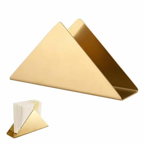 Metal Soporte Para Servilletas Servilletero Triangular De Inoxidable Dorado Independiente Servilleta De Cocina Para Salón Oficina