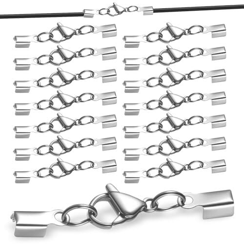 15 Pcs Cierres para Pulseras, Cierre Pulseras de acero inoxidable, Cierres para Hacer Bisuteria, Enganches para Pulsera, Accesorios de Fabricación de Joyas Collares