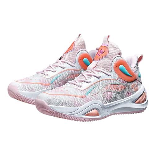 Generisch Zapatillas juveniles para niñas, zapatillas versátiles de baloncesto y para correr para estudiantes, adecuadas para jugar en canchas de cemento y para rendimiento deportivo, Rosa., 36