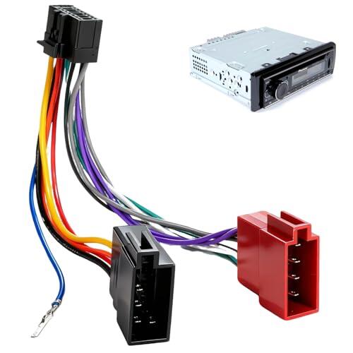 Adaptador de radio ISO de 16 pines 23 x 10 mm, cable de haz plug and play para instalación no destructiva, compatible con radios Pioneer, conector ISO para coche