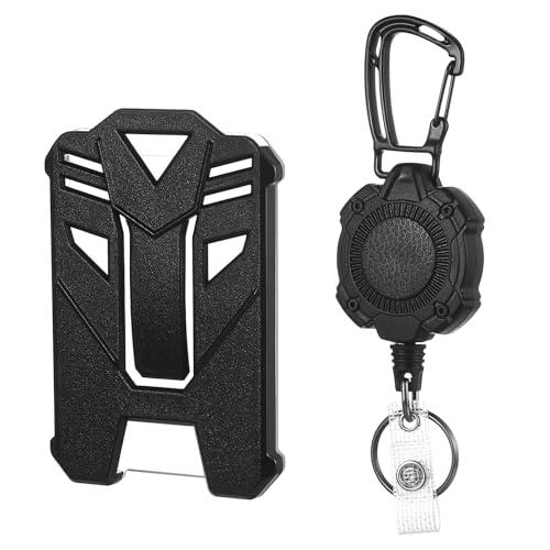 Juego de 3 Porta Credenciales Retráctiles, Llavero Extensible Resistente con Cable de Acero, Cordón Retráctil con Portatarjetas para tarjetas de identificación de oficina