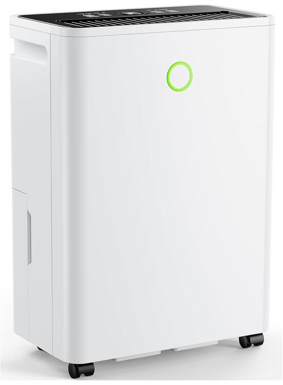 Deshumidificador 12L/Día, Deshumificadores Control Automático de Humedad Silencioso, Temporizador 24H, Drenaje Continuo, Apagado Automático, Pantalla LED, Desumidifador para Hogar Salones Sótanos