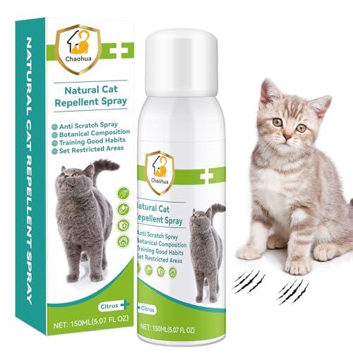 Chaohua Repelente Gatos 150ml, Spray Antiarañazos Gatos | Spray Repelente Gatos en Interiores y Exteriores, Spray Ahuyentador para Gatos para Proteger Sofá y Muebles
