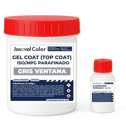Gel Coat para Barco, Piscina y Fibra de Vidrio - (Gris Ventana, 1 kg)