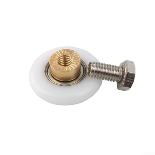 FACAIIO Juego de 4 poleas de repuesto para ducha, rueda exterior de nailon y rodillos centrales de latón para ruedas de puerta de cristal, incluye tornillos (23 mm)
