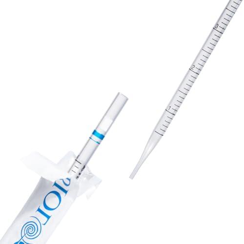 100 pipetas serológicas de poliestireno de 5 ml, estériles, transparentes, embalaje independiente