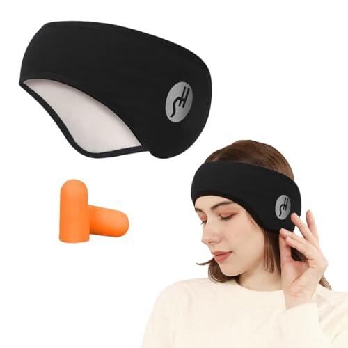 THQAE Orejeras insonorizadas, antiruidos, sueño y ronquido, silencio, superreducción de ruido, máscara especial para los ojos, tapones para los oídos insonorizados(Negro)