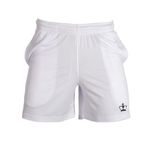 Black Crown - Pantalón Corto Soller Hombre | Ropa Deportiva Pádel y Tenis | Tejido Transpirable, Secado Rápido, Cintura Ajustable y Ligera (FR/ES, Letras, M, Regular, Regular, Blanco)