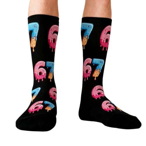 Genérico 6 7 Calcetines Helados | 6 7 Meme Calcetines |Calcetin-es Navideños Con Diseño De Helados Six Seven Crew, Divertidos Números Navideños Six Seven, Regalos Para Niños, Niñas, Hombres Y Mujeres