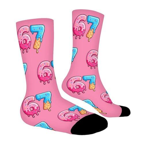 Genérico 6 7 Calcetines Helados | 6 7 Meme Calcetines |Calcetin-es Navideños Con Diseño De Helados Six Seven Crew, Divertidos Números Navideños Six Seven, Regalos Para Niños, Niñas, Hombres Y Mujeres