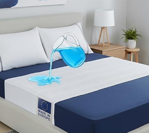 BLUZIMAN® Empapadores Cama Adultos Impermeable con Alas Lavable Hecho en España, Empapadores Bebe Protector Cama Certificado Oeko Tex Capa Seguridad, Salvacamas Súper Absorbentes (135x90cm, Pack 1)