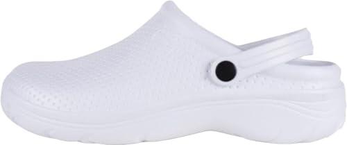 WORKTEAM Zueco Ultraligero de EVA Anatómico y Ergonómico con Cámara Ortopédica, Resistente a los Tropiezos y con Sujeción en Talón, Plantilla Incluida Unisex Blanco 38/39 EU