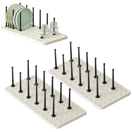 SANLIUBA Organizador de Cajones de Cocina, Pack de 2 - Organizador de Sartenes y Ollas para Cajón, Organizador Ajustable para Ollas, Sartenes, Tapas y Contenedores - Ahorra Espacio