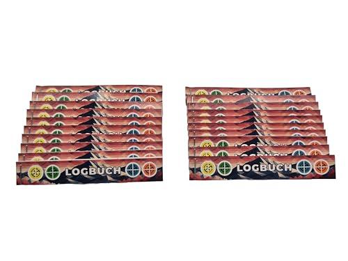 Generisch Geocaching - Cuaderno de registro (20 unidades, 30 páginas, 360 entradas, sobre impermeable, con campo para información adicional (montañas)