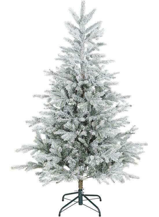 HOMCOM Árbol de Navidad Artificial Ø100x150 cm, Árbol de Navidad Nevado, Abeto Artificial con 828 Ramas Articuladas, Base Plegable, Fácil de Montar, Decoración para Hogar, Oficina, Fiestas
