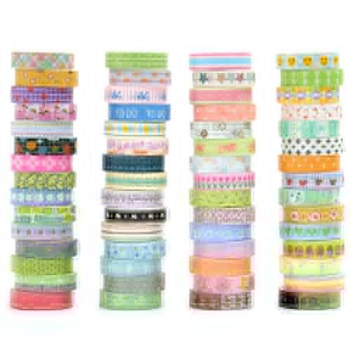 Songdao 60 rollos Washi Tape Set, Artes Cinta Adhesivo Decorativo Patrones básicos Masking Tapes para Artes, Bullet Journal, Scrapbooking, Bricolaje (Kawaii)