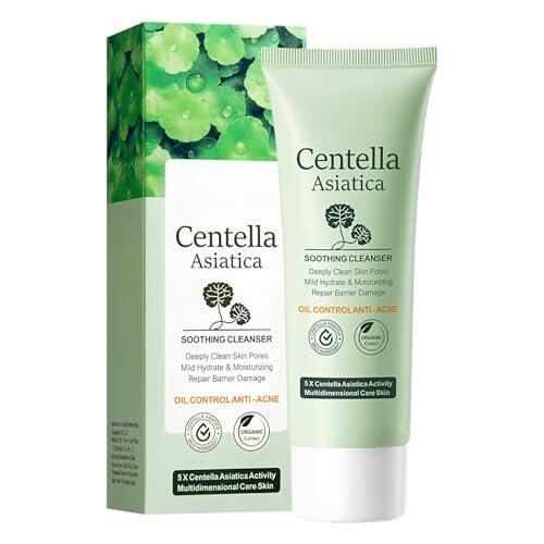 Espuma Limpiadora Facial Calmante Con Centella Asiatica Para Piel Sensible, Limpieza Profunda Y Minimización De Poros, Hidratante Y Reparador De La Barrera De La Piel