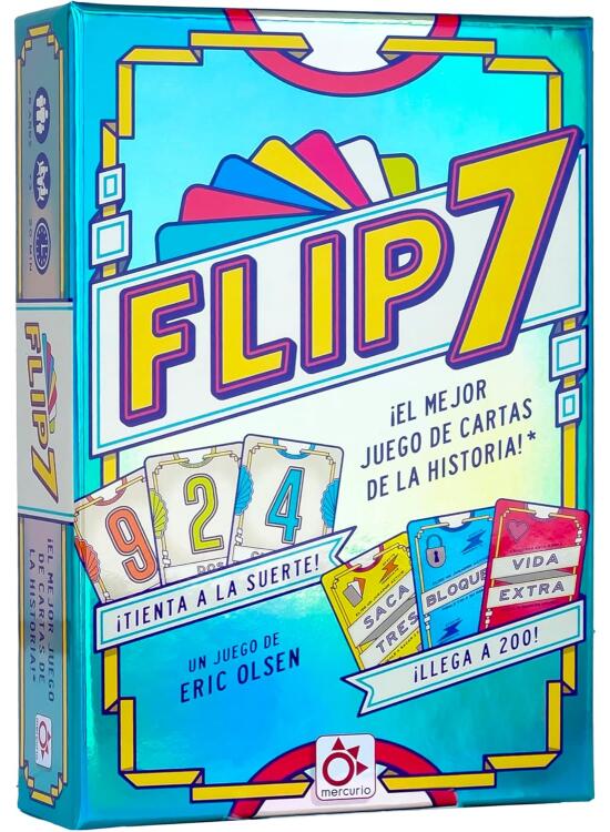 Mercurio - Flip 7 | Juego de Cartas Estratégico y Divertido | Reta tu Suerte y Tu Astucia | para Adultos y Niños +8 Años | Ideal para Fiestas, Familia y Amigos | 20 Minutos de Diversión