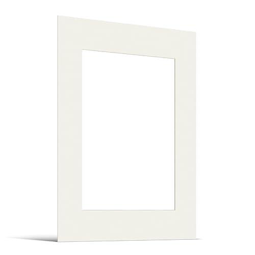JUNOMI® Paspartú 30x40 cm Dimensiones Exteriores - para Formato de Imagen 20x30 cm - Grosor 1,5 mm - Color Blanco Crema