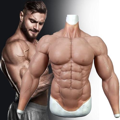 Traje realista de silicona para hombre, realista, mejora el cosplay y el travestismo con piel de imitación natural