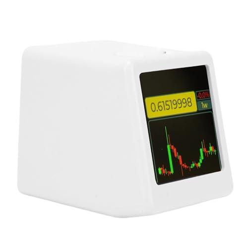 Elprico Ticker de Acciones de Bitcoin, Pantalla de Precios Criptográficos WiFi 2.4G con Reloj, Clima, Animaciones GIF, Rastreador de Precios de Bitcoin con Control Táctil Superior para (White)