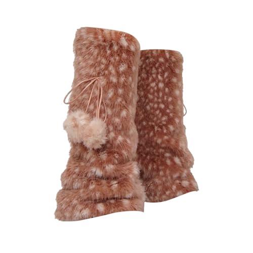 Generico Calentadores de felpa de invierno para mujer, 40 cm, calentadores de piernas de felpa de poliéster | piernas estacionales | calentadores de músculos gruesos para novia, esposa