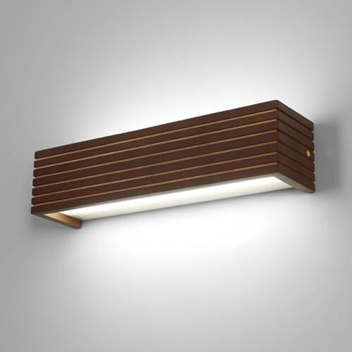 Goeco Lámpara de Espejo LED Baño de Madera, Aplique Interior LED 18W, Luz de Espejo para Dormitorio, Cocina, Comedor, Estudio, Tocador, Luz Blanca Fría 6500K