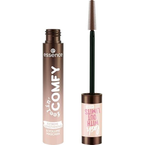 essence feelin' comfy lash WITHOUT LIMITS EXTREME LENGTHENING & VOLUME máscara de pestañas marrón, alargar, natural (13ml)