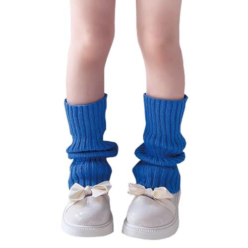 NiceYnn - Polaina de punto elástica para niños, diseño de pierna caliente, otoño, invierno, senderismo, Halloween, azul, Talla única