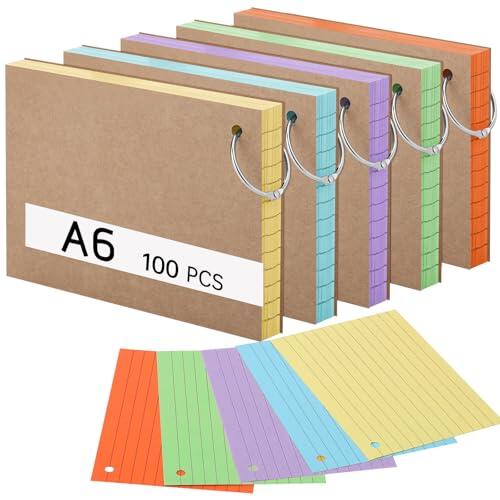 Optimiza tu estudio y trabajo con las tarjetas A6 rayadas Thboxes con anilla