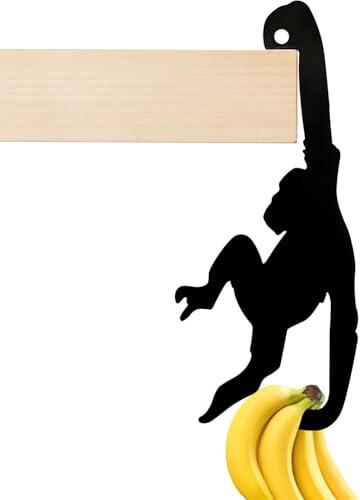 KQDRAVINE Soporte para plátanos de mono, Soporte plátanos, Soporte de Fruta de Metal, Percha de plátano en forma de mono, mantenga los Fruta frescos