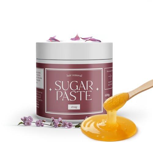 SANUVIA Pasta de azúcar fuerte – Depilación Sugaring para piel suave – Hipoalergénico y para pieles sensibles – Elimina el vello a partir de 5 mm – 550 g