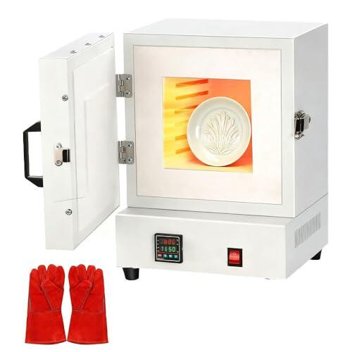 BEESOM Horno Ceramica 2000w,Horno Mufla Eléctrico De Resistencia,1150°c Alta Temperatura,para Tratamiento Joyas,Vocción Cerámica Y Laboratorio