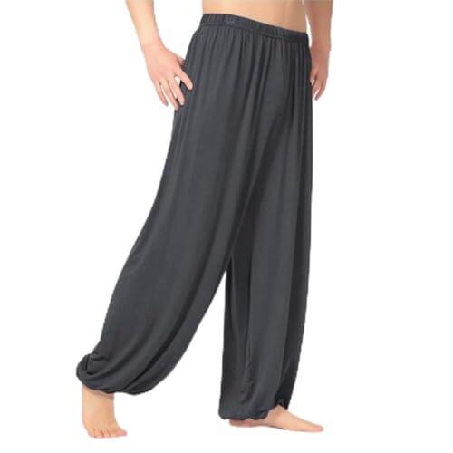 Pantalones de verano para artes marciales, Kung Fu y Tai Chi, para entrenamiento Shaolin Wing Chun, tejido de poliéster (talla L, gris oscuro)