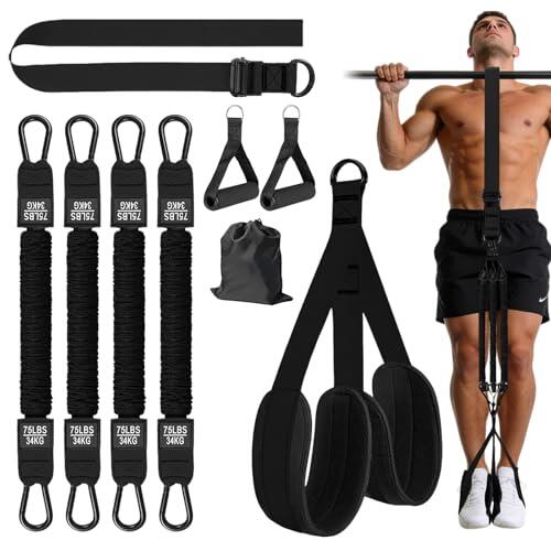 Flintronic Juego de Bandas Dominadas Ajustable, Juego de Bandas para Tríceps con Dos Pedales, Banda Asistencia para Dominadas, para Fitness Casa, Entrenamiento Brazos y Ejercicios Fuerza