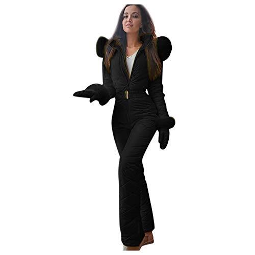 Foweknow Trajes de esquí para mujer, traje de nieve, mono de esquí para mujer, mono de invierno, impermeable, cálido, resistente al viento, traje de esquí para deportes al aire libre, ropa de esquí