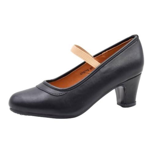 PASARELA - Zapatos de Baile Flamenco de Piel Vegana con Clavos para Mujer Color Negro Sintético Mujer Color: Black Talla: 38