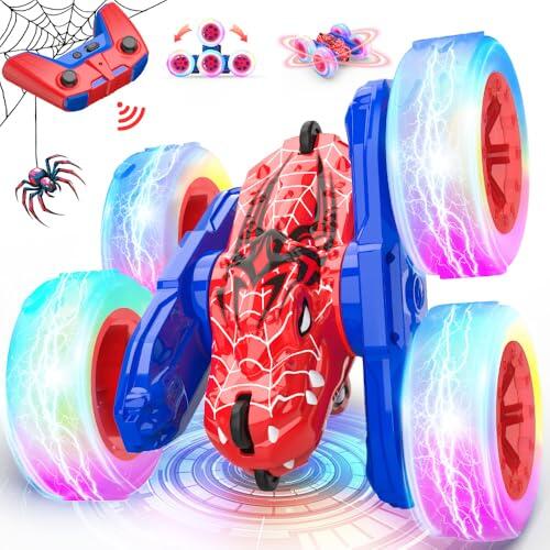 Coche Teledirigido Spider, RC Cars Juguete, Regalo Niño 3 4 5 6 7 8 9+ Años | 2.4GHz Monster Truck, Acrobacia Carro Telecomandado Criança, Radiocontrol Coche Escala 1/32, Remote Control Car con Luz