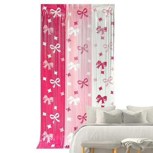 Cortinas de , 39,37 x 78,74 pulgadas, con flecos de papel de aluminio, decoración de de cumpleaños, decoración de de cumpleaños, a prueba de desvanecimiento para novia, coquette