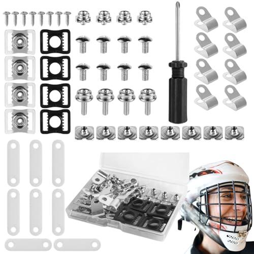 Piezas De Repuesto Para Casco De Hockey – Kit De Reparación De Metal 57X Juego De Herramientas Manuales De Fácil Uso, Componentes De Hardware Duraderos | Para Equipo De Entrenamiento De Béisbol Suave