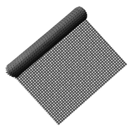ALLINKIT Ratán trenzado 50 x 300 cm, plástico negro, de polietileno, por metros, fácil de cortar e instalar, ratán resistente al agua para renovación de muebles de exterior y sillas de terraza
