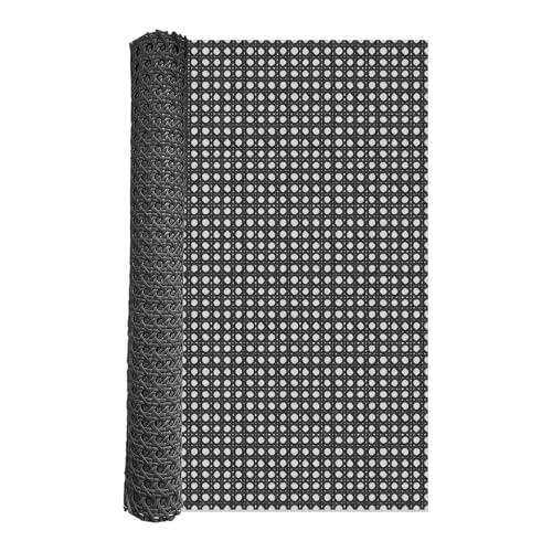 ALLINKIT Rollo de cincha de caña de 20 pulgadas de ancho, hoja de ratán negro de 3.3 pies de largo, tela de ratán de polietileno tejida a mano para reparación de cestas de muebles, manualidades