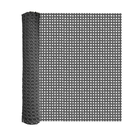 ALLINKIT Rollo de caña de ratán sintético hexagonal negro, 20 pulgadas x 6.6 pies, material de ratán impermeable de plástico para bricolaje de gabinetes de cañas, suministros de manualidades