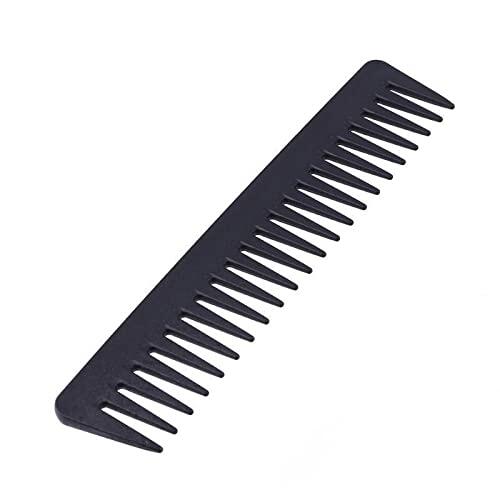 Peine negro de dientes anchos - Peine de plástico for cabello rizado/grueso y for el cuidado diario del cabello