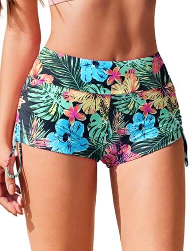 Ekouaer Bañador para Mujer Bañador Negro con Control de Barriga Bañador de Secado Rápido Bañador de Cintura Alta Bañador con Bolsillos M