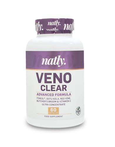 Natly Veno Clear | Circulación Venosa y Piernas Cansadas | 60 Cápsulas Veganas con Plantas y Vitamina C | Suplemento para Bienestar Circulatorio y Ligereza en Piernas
