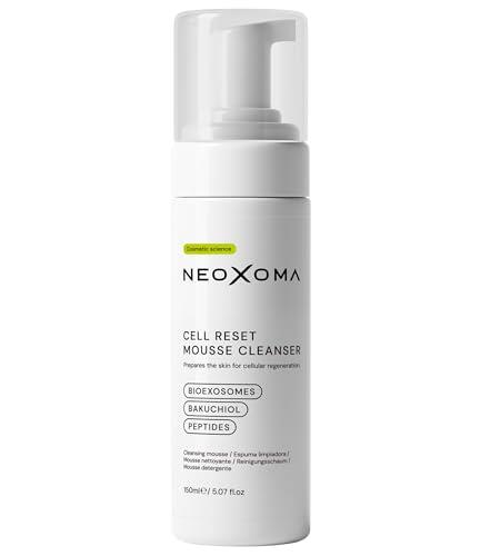 NEOXOMA Cell Reset Mousse Cleanser, Limpiador Facial Efecto Lifting con Bio Exosomas, Bakuchiol y Péptidos, Espuma Limpiadora para Todo Tipo de Piel, Purifica y Rejuvenece