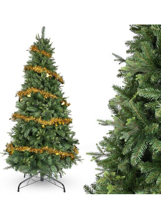 YEAUPE PRO Árbol de Navidad Artificial 155 cm con 800 Puntas, PVC + PE | Base Metálica Resistente Incluyendo una Cinta Decorativa de 9 m | para Interior y Exterior