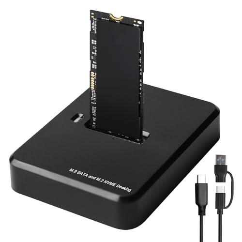 Estación de acoplamiento para discos duros, M.2 NVME y SATA, estación de acoplamiento de protocolo dual para SSD 2230 2242 2260 2280 SSD USB 3.1 Gen2 para M-Key|B+M Key, compatible con Windows/Mac OS